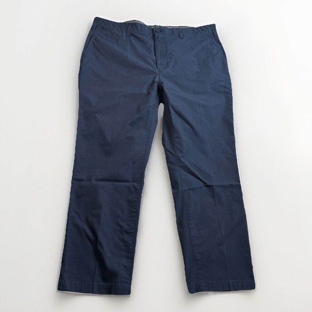 Orvis Flat Front Chino Pants Men’s 40x28 Navy Blue Stretch Waist